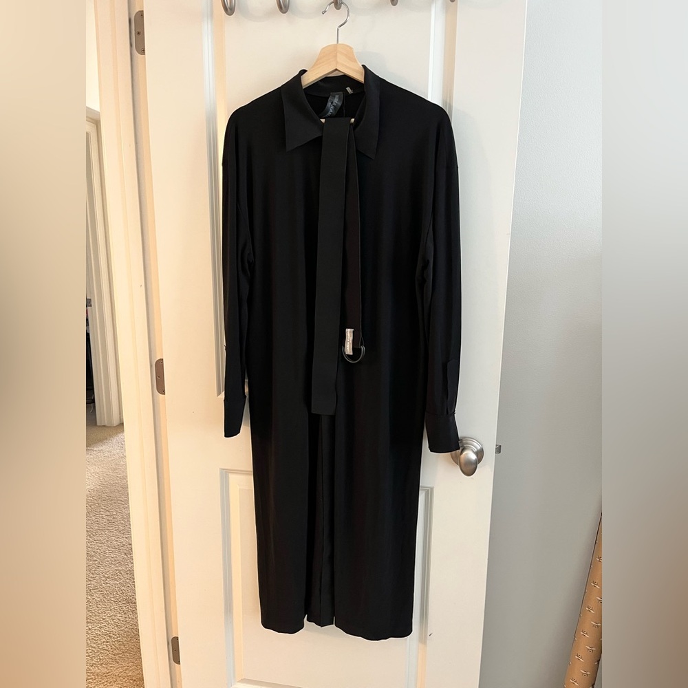 Norma Kamali Black Long Sleeve Dress with belt